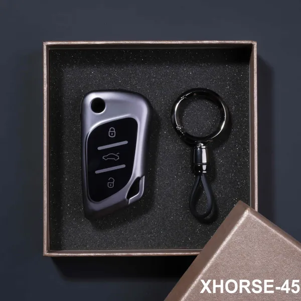 Premium_Tpu_Car_Key_Cover_And_Metal_Keychain(Gunmetal)
