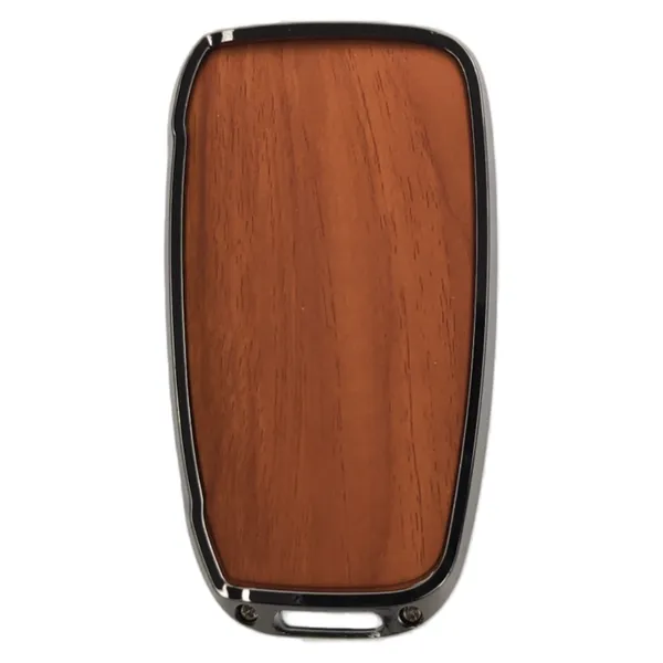 Wooden_Leather_Finish_Metal_Car_Key_Cover_Compatible_with_Hyundai_Venue_3_Button_flip_Key