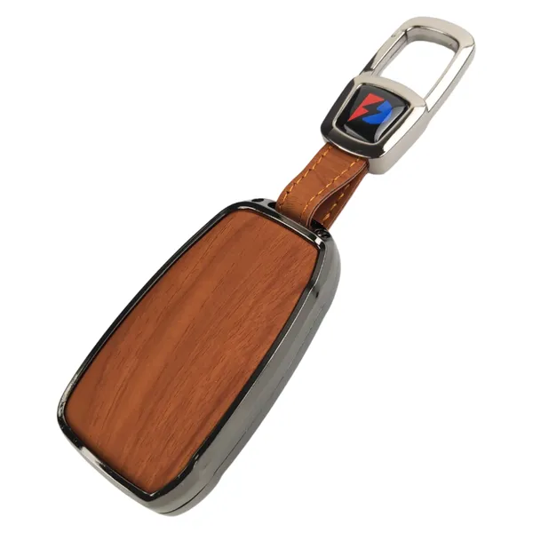 Wooden_Leather_Finish_Metal_Car_Key_Cover_Compatible_with_Hyundai_Venue_3_Button_flip_Key