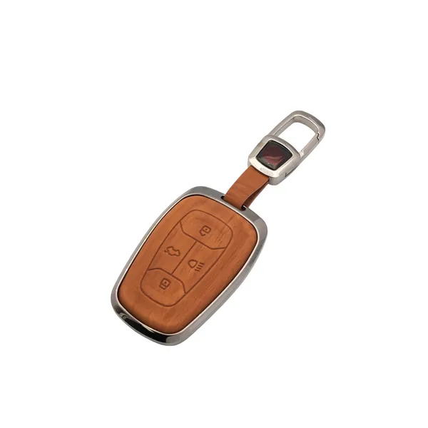 PVMAX_Wooden_Leather_Finish_Metal_Car_Key_Cover_Compatible_with_Tata_Nexon_|_Harrier_|_Safari_|_Altroz_|_Tigor_|_EV_|_Punch_|_Tiago_EV_Electric_4_Button_Smart_Key
