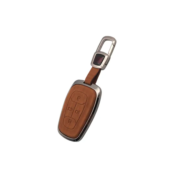 PVMAX_Wooden_Leather_Finish_Metal_Car_Key_Cover_Compatible_with_Tata_Nexon_|_Harrier_|_Safari_|_Altroz_|_Tigor_|_EV_|_Punch_|_Tiago_EV_Electric_4_Button_Smart_Key