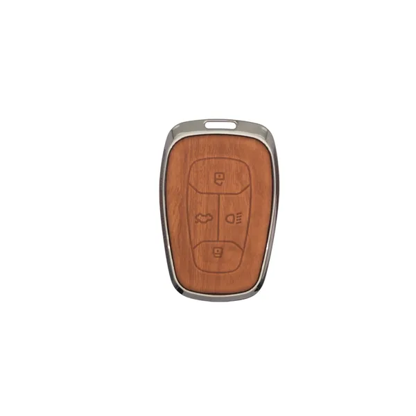 PVMAX_Wooden_Leather_Finish_Metal_Car_Key_Cover_Compatible_with_Tata_Nexon_|_Harrier_|_Safari_|_Altroz_|_Tigor_|_EV_|_Punch_|_Tiago_EV_Electric_4_Button_Smart_Key