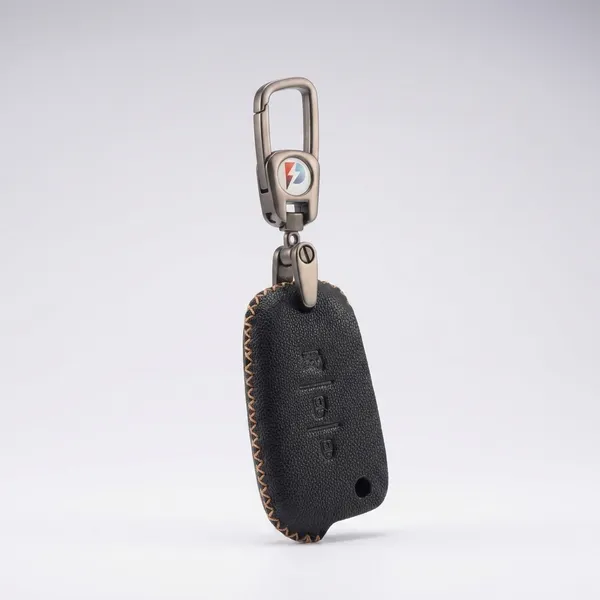 Black_Genuine_Leather_Premium_Key_Cover_With_Key_Chain_For_Car