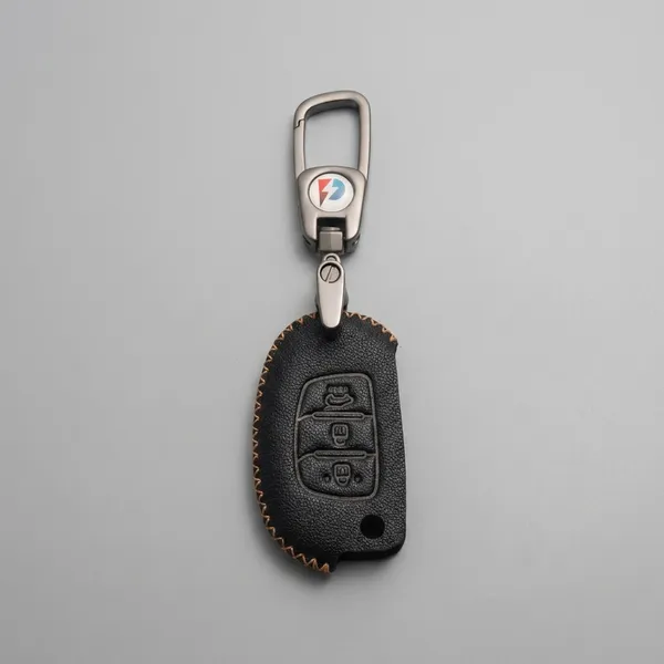 Black_Genuine_Leather_Premium_Key_Cover_With_Key_Chain_For_Car