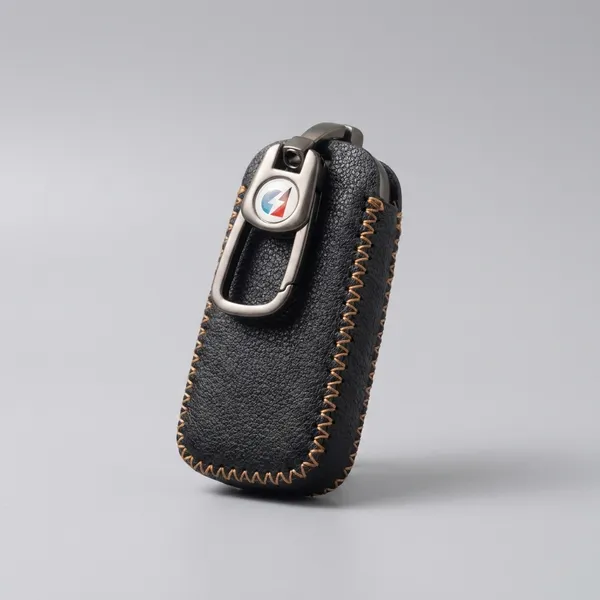 Black_Genuine_Leather_Premium_Key_Cover_With_Key_Chain_For_Car
