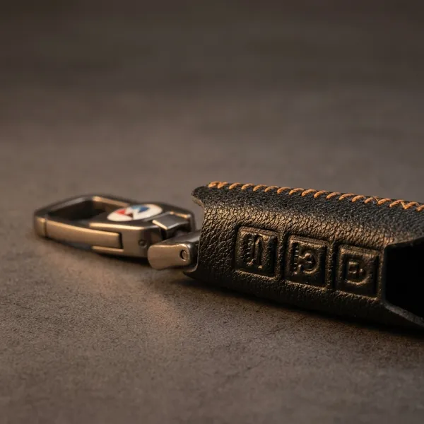 Black_Genuine_Leather_Premium_Key_Cover_With_Key_Chain_For_Car