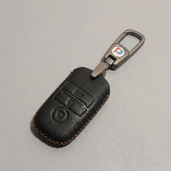 Black_Genuine_Leather_Premium_Key_Cover_With_Key_Chain_For_Car