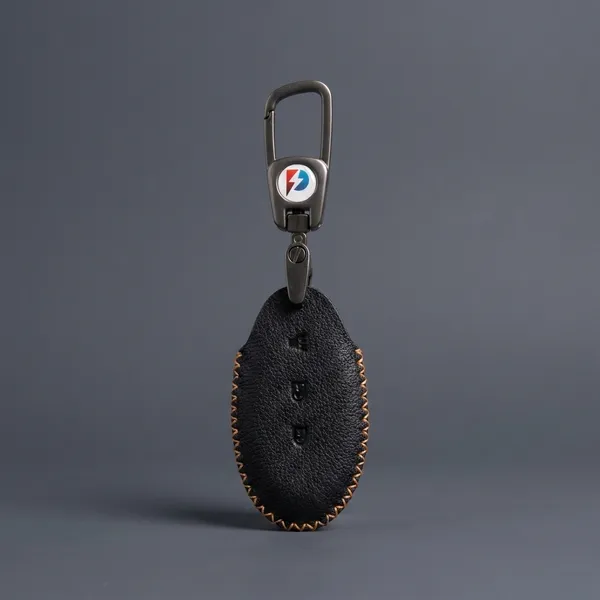 Black_Genuine_Leather_Premium_Key_Cover_With_Key_Chain_For_Car