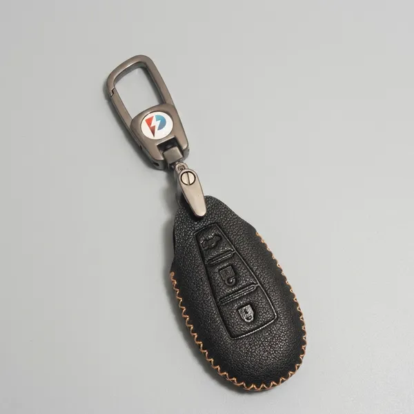 Black_Genuine_Leather_Premium_Key_Cover_With_Key_Chain_For_Car