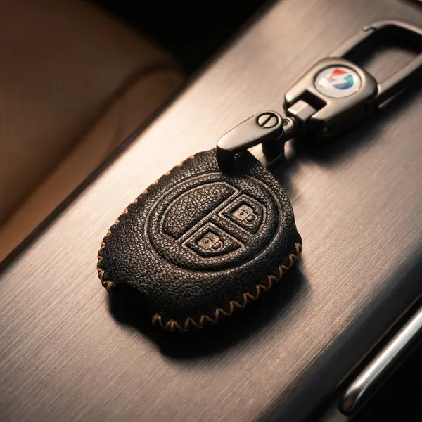 Black_Genuine_Leather_Premium_Key_Cover_With_Key_Chain_For_Car