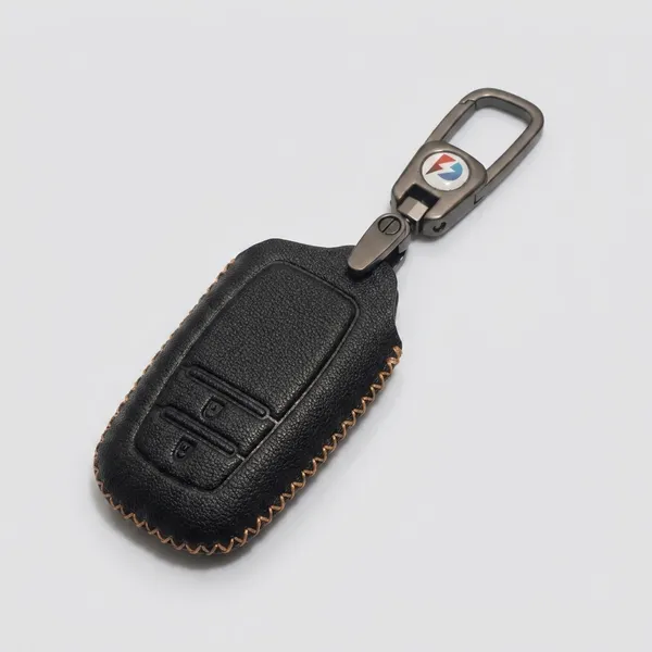 Black_Genuine_Leather_Premium_Key_Cover_With_Key_Chain_For_Car