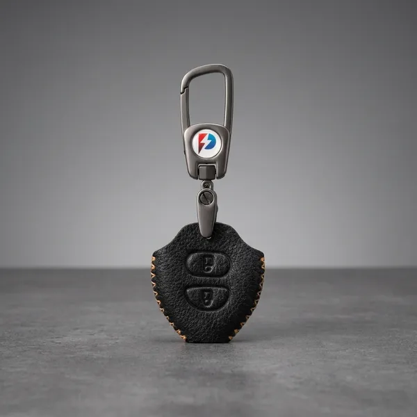 Black_Genuine_Leather_Premium_Key_Cover_With_Key_Chain_For_Car