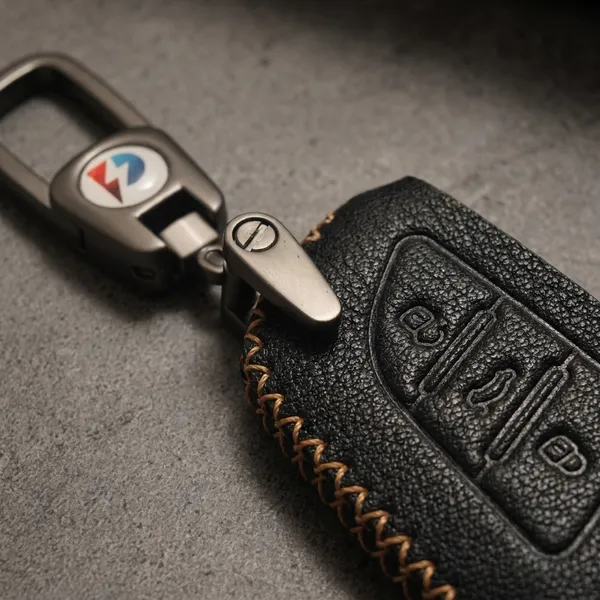 Black_Genuine_Leather_Premium_Key_Cover_With_Key_Chain_For_Car