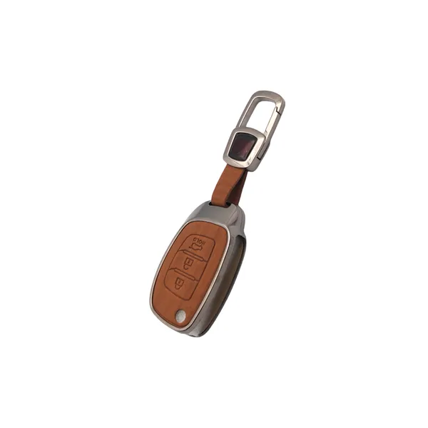 PVMAXWooden_Leather_Finish_Metal_Car_Key_Cover_for_Hyundai_Hyundai_Creta,_Venue,_Tucson,_Alcazar,_I20,_Grand_i10_Nios,_Aura,_Xcent,_Exter_3_Button_Flip_Key