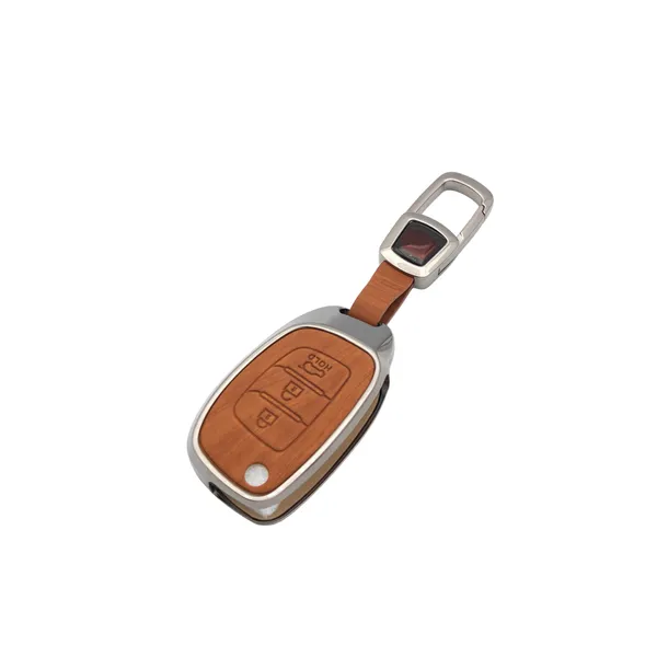 PVMAXWooden_Leather_Finish_Metal_Car_Key_Cover_for_Hyundai_Hyundai_Creta,_Venue,_Tucson,_Alcazar,_I20,_Grand_i10_Nios,_Aura,_Xcent,_Exter_3_Button_Flip_Key