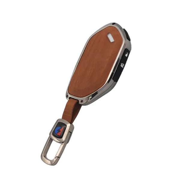 PVMAX_Wooden_Leather_Finish_Metal_Car_Key_Cover_Compatible_with_Kia_Seltos_2026,_Syros,_EV6,_EV9_Smart_Key