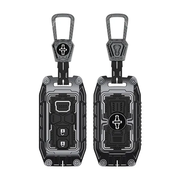 Black_And_Silver_Zinc_Alloy_Premium_Chrome_Finish_Key_Cover_With_Key_Chain_For_Car