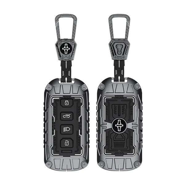 Black_And_Silver_Zinc_Alloy_Premium_Chrome_Finish_Key_Cover_With_Key_Chain_For_Car