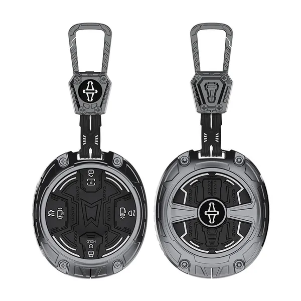 Black_And_Silver_Zinc_Alloy_Premium_Chrome_Finish_Key_Cover_With_Key_Chain_For_Car