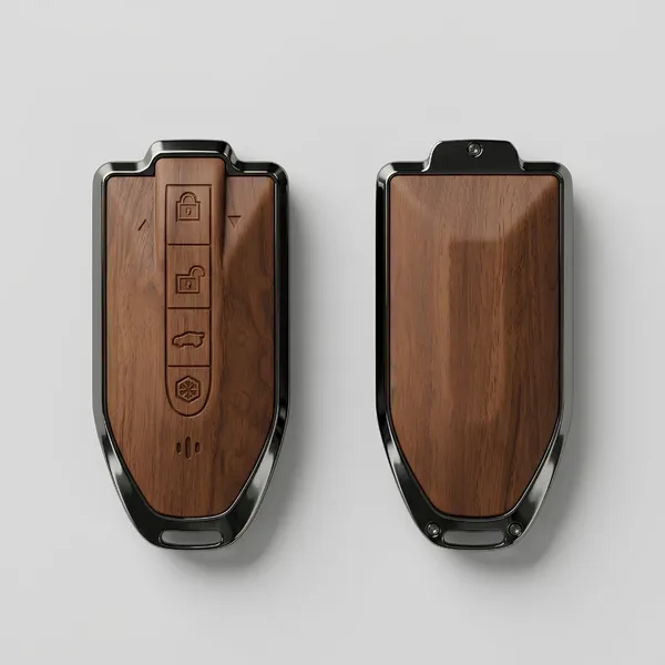 PVMAX_Wooden_Leather_Finish_Metal_Car_Key_Cover_Compatible_with_Mahindra_BE_6,_XEV_9_EV,_XUV_7XO_Smart_Key