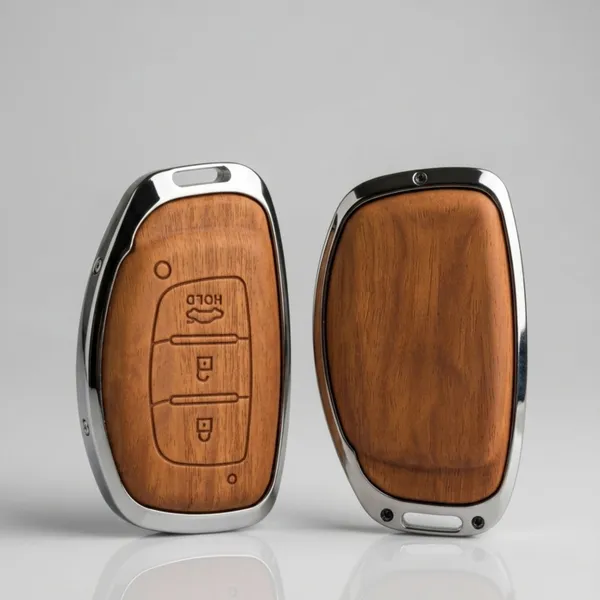 PVMAX_Wooden_Leather_Finish_Metal_Car_Key_Cover_Compatible_with_Hyundai_i20,_Creta,_Venue,_Tucson,_Alcazar,_Grand_i10,_Verna,_Xcent,_Aura,_and_Elantra_3-Button_Smart_Key