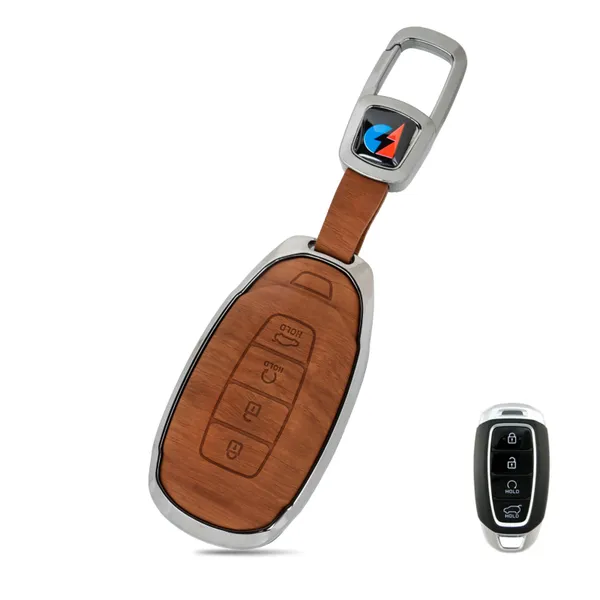 Brown_Zinc_Alloy_Premium_Leather_Finish_Key_Cover_With_Key_Chain_For_Car