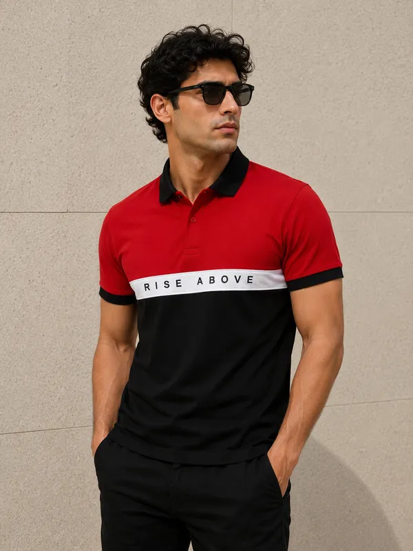 Red_White_&_Black_Polo_T-Shirt_For_Men_-_Classic_Casual_Wear