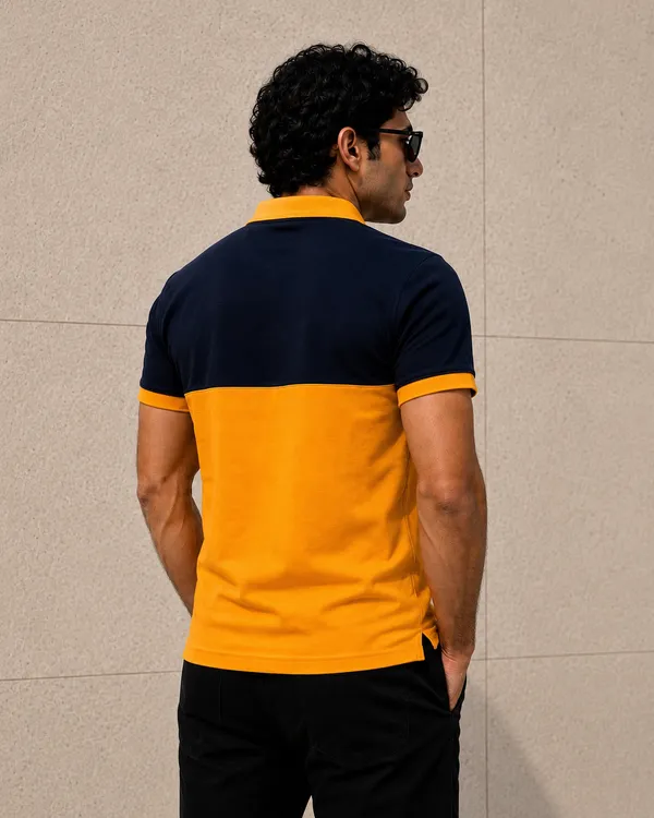 Navy_&_Yellow_Polo_T-Shirt_For_Men_-_Classic_Casual_Wear