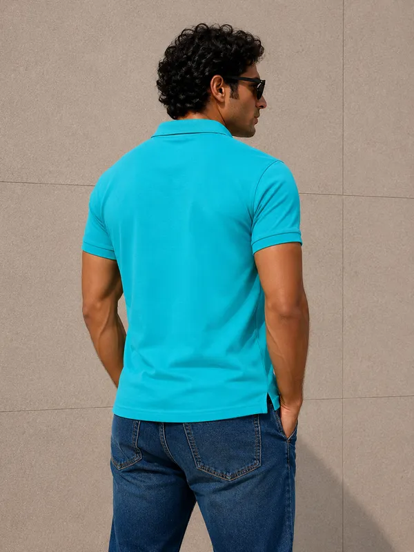 Navy_White_&_Ocean_Green_Polo_T-Shirt_For_Men_-_Classic_Casual_Wear