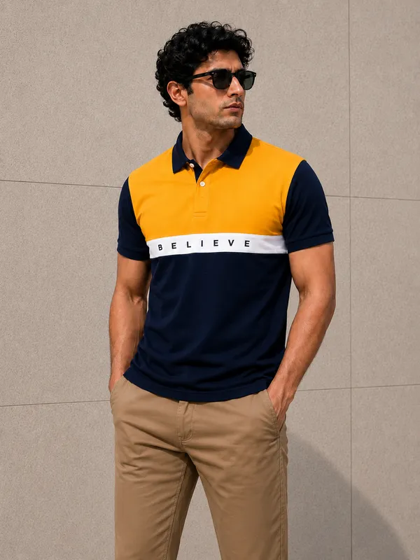 Yellow_White_&_Navy_Blue_Polo_T-Shirt_For_Men_-_Classic_Casual_Wear