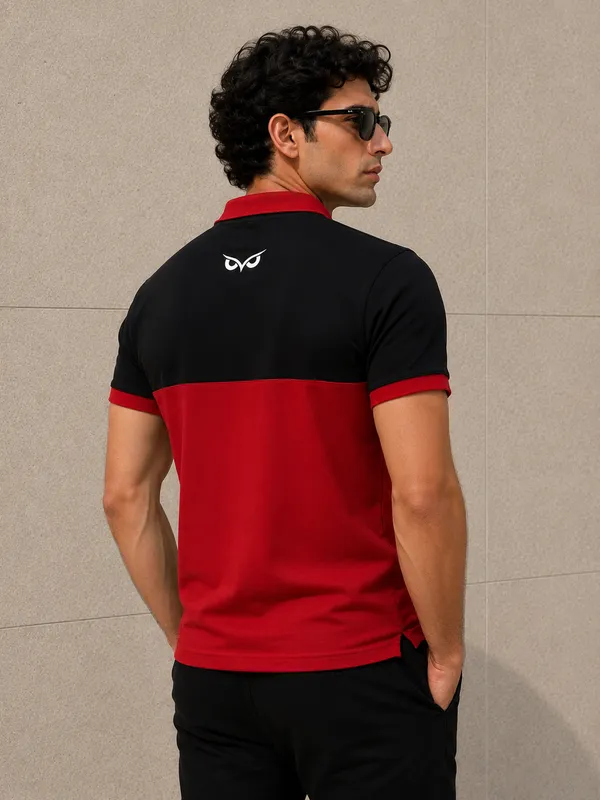 Black_&_Red_Polo_T-Shirt_For_Men_-_Classic_Casual_Wear