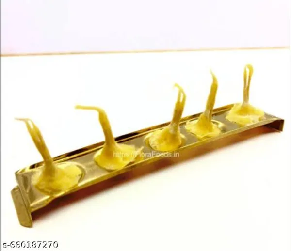 Ghee_Diya_Holder_With_Five_Diya_Spots_5_Wicks_Brass_Ghee_Diya_Plate