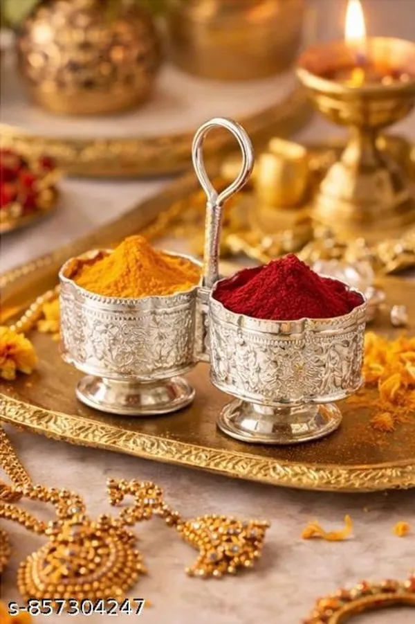 German_Silver_Haldi_Kumkum_Holder_Set_Used_In_Indian_Pooja_Rituals