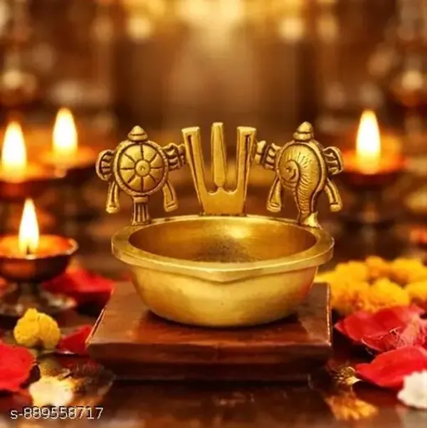 Handcrafted_Brass_Shankh_Chakra_Namah_Diya_A_Traditional_Indian_Oil_Lamp_Often_Used_For_Worship_And_Home_Decor