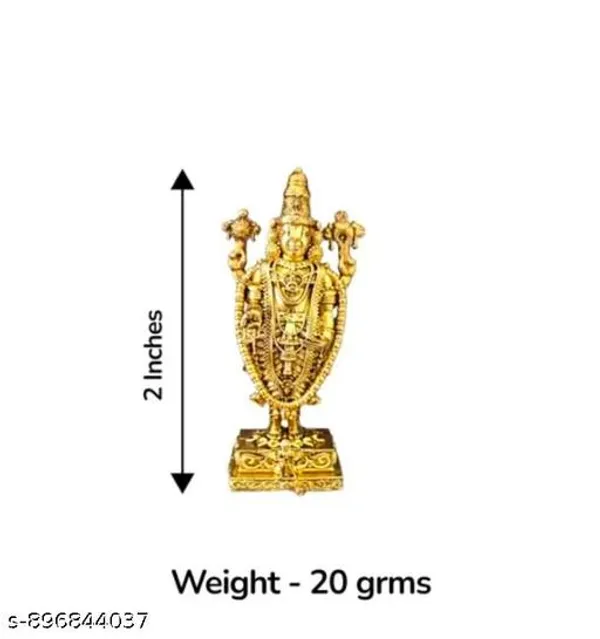 2_Inch_Brass_Lord_Venkateswara_Idol_Tirupati_Balaji_Statue_Pooja_Room_Decorative_Murti_20g