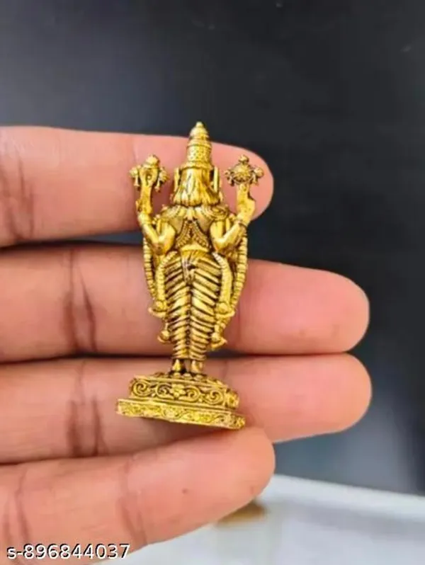 2_Inch_Brass_Lord_Venkateswara_Idol_Tirupati_Balaji_Statue_Pooja_Room_Decorative_Murti_20g