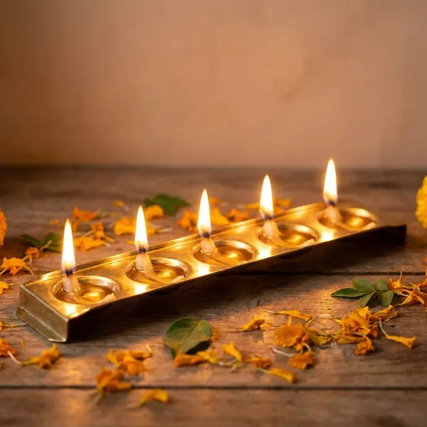 Ghee_Diya_Holder_With_Five_Diya_Spots_5_Wicks_Brass_Ghee_Diya_Plate