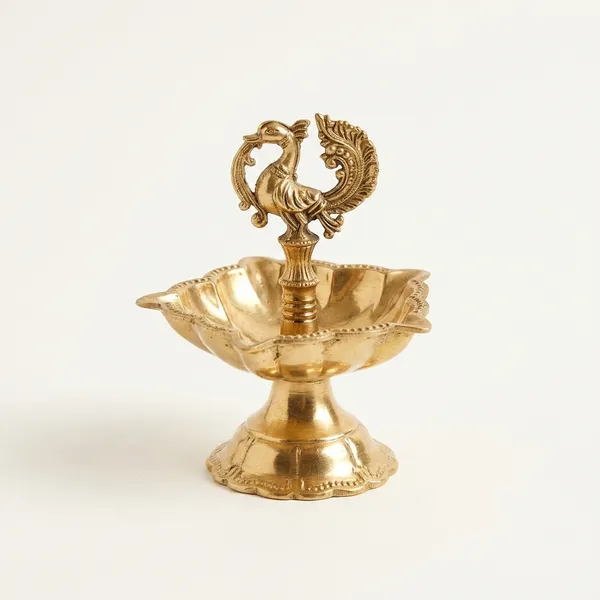 Pure_Brass_Peacock_Model_Deepam_For_Puja