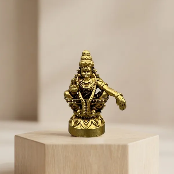 Brass_Ayyappa_Idol_2_Inches_With_Antique_Finish
