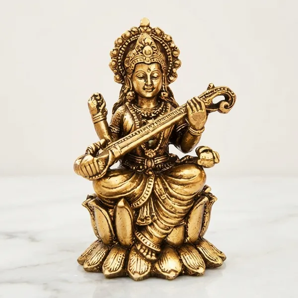 Brass_Saraswati_Idol_For_Puja_And_Home