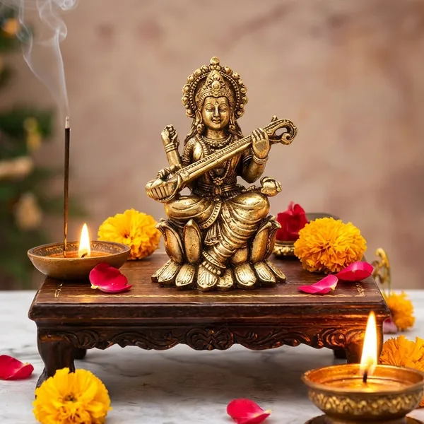 Brass_Saraswati_Idol_For_Puja_And_Home