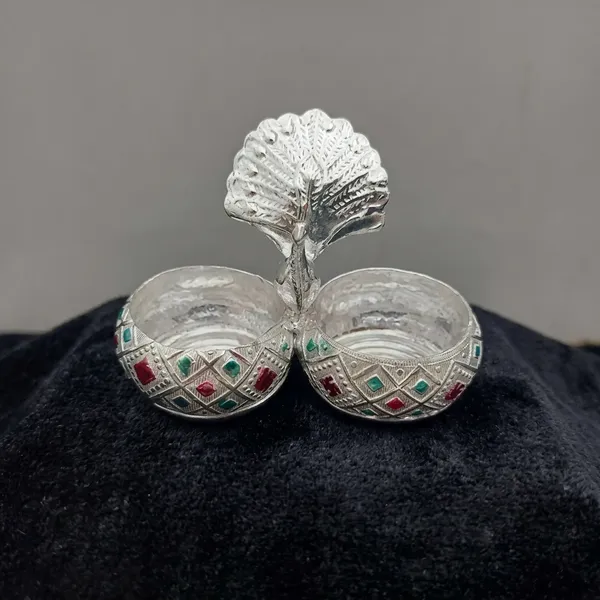 Traditional_German_Silver_Or_Silver_Plated_Meenakari_Peacock_Design_Haldi_Kumkum_Holder_For_Decorative_And_Religious_Purposes