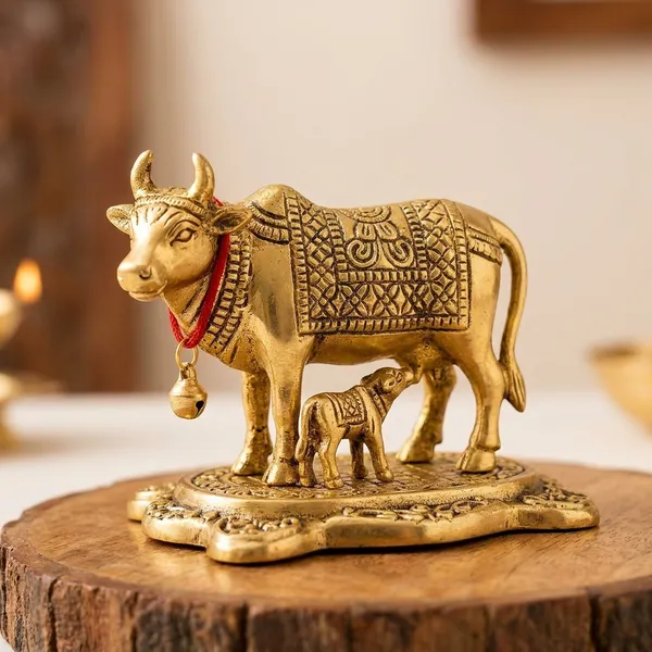 Golden_Plated_Brass_Showpiece_Statue_Depicting_The_Kamadhenu_Cow_And_Calf_Often_Used_For_Home_Decor_And_Spiritual_Purposes