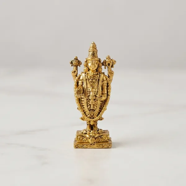 2_Inch_Brass_Lord_Venkateswara_Idol_Tirupati_Balaji_Statue_Pooja_Room_Decorative_Murti_20g