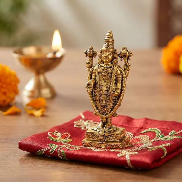 2_Inch_Brass_Lord_Venkateswara_Idol_Tirupati_Balaji_Statue_Pooja_Room_Decorative_Murti_20g