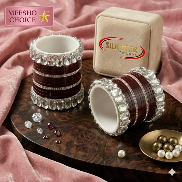 Silk_Star_Luxury_Maroon_And_Silver_Crystal_Bangle_Set