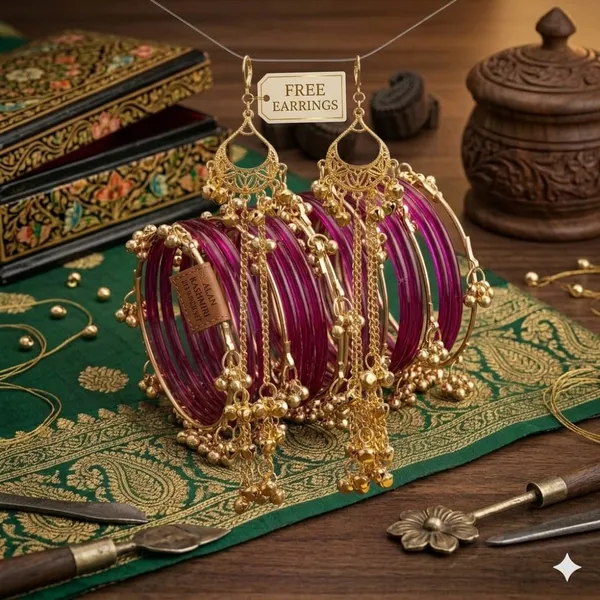 Silk_Star_Premium_20-Piece_Strawberry_Jelly_And_Kashmiri_Bangle_Set_With_Free_Matching_Earrings