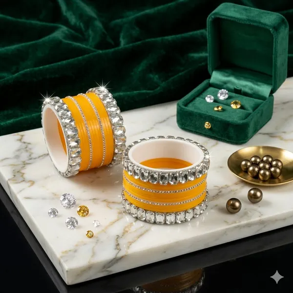 Silk_Star_Premium_Mango_Orange_And_Clear_Faceted_Plastic_Bangle_Set_For_Women