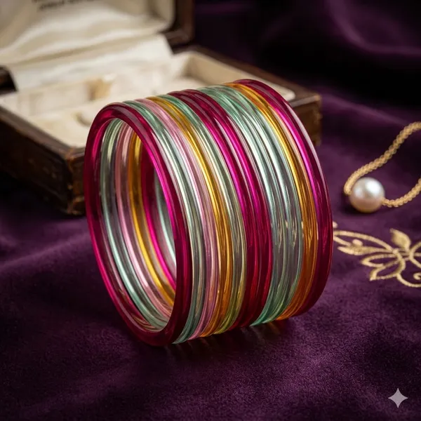 Silk_Star_Premium_Multicolor_Pani_Chudi_Bangle_Set_(12_Pcs)_–_Glossy_Traditional_Bangles_For_Womens