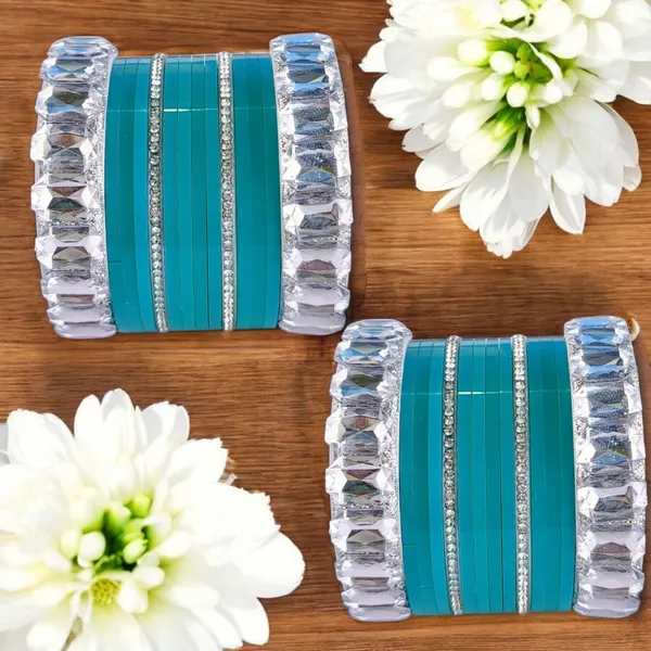 Silk_Star_Premium_Teal_And_Crystal_Studded_Kada_Set